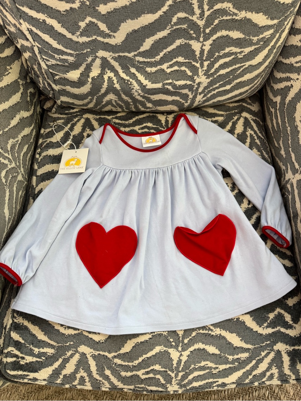 The Yellow Lamb 3T light blue heart tunic - PLAY CONDITION!